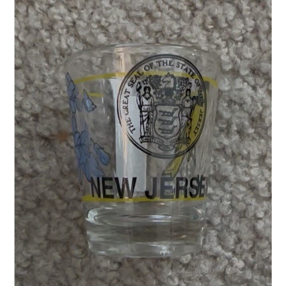 New Jersey State Seal Souvenir Shot Glass Garden State Collectible